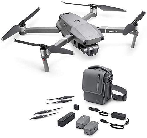 DJI Mavic 2 Pro Drone + Fly More Combo - Kit de Accesorios Incluido con el Drone, 2 Baterías de Vuelo, Cargador para el Coche, Puerto de Carga, Adaptador de Batería a Batería Externa, Hélices, Bolsa