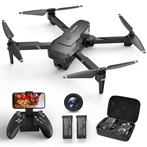 NEHEME NH760 Drones con Cámara 1080P HD, WiFi FPV Plegable Drone RC Quadcopter con 2 baterías, Modo Sin Cabeza, Un botón de despegue/Aterrizaje, Fotografía Gesto, Drones para Adultos y Niños