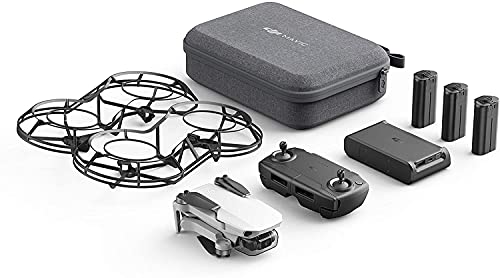 DJI Mavic Mini Combo Dron Ultraligero y Portátil, Sin Care Refresh, Duración Batería 30 Minutos, Sin Tarjeta, Distancia Transmisión 2 Km, Gimbal 3 Ejes, 12 MP, Video HD 2.7K, 3 Baterías, Color Blanco