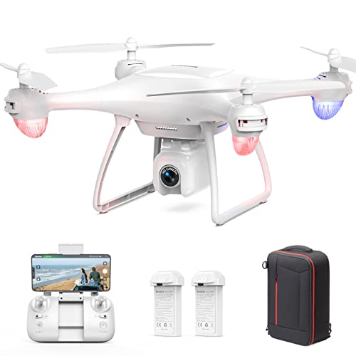 Sansisco Drone con Cámara 2.7K, Drone para Principiantes 5G Wifi FPV Transmisión, Quadcopter RC, 40 Mins de Vuelo, 120 ° de Ángulo Amplio Ajustable Cámara, Modo sin Cabeza con Mochila