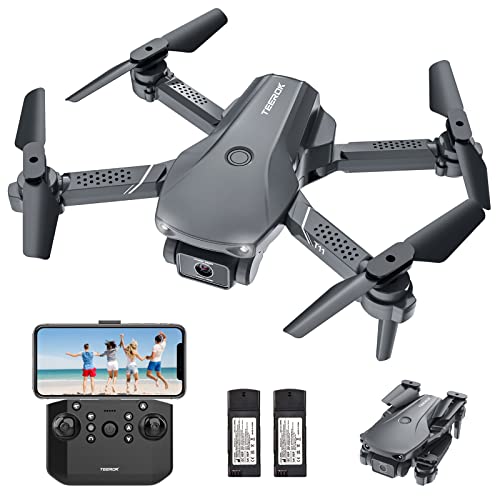 TEEROK Mini Drone con Cámara 1080P HD, T11 Plegable Drones para Niños y Principiantes, Despegue y Aterrizaje con Una Tecla, App WiFi FPV, 3D Flip, 3 Velocidad, Drones Juguetes Regalos