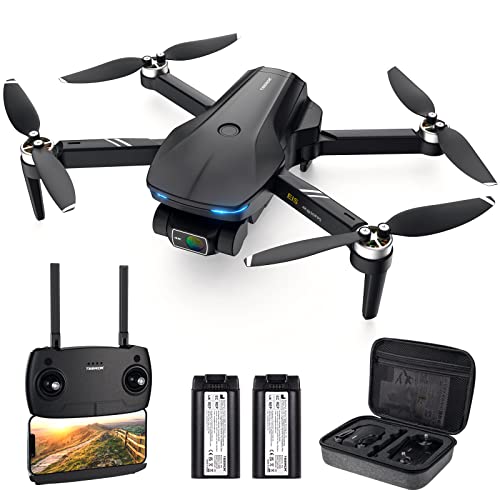 Drones con Camara 4K EIS Profesional Transmisión en Vivo 5G, TEEROK Plegable Drones con GPS, 2 Ejes Gimbal, Cuadricóptero RC con Motor Brushless, Sígueme, Retorno Automático, Vuelo de 52 Minutos