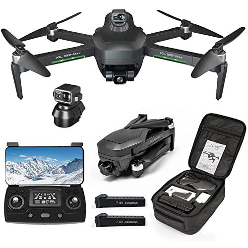 MXCYSJX Drone 193MAX2 con Videocamera 4K per Adulti, Trasmissione Video HD 3KM, Prevenzione Degli Ostacoli, Quadricottero Cardanico A 3 Assi con Anti-Shake EIS, Resistenza Al Vento Di Livello 7