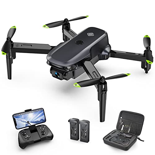 Sansisco D15 Mini Drone con Cámara 1080P, Plegable Drone Modo sin Cabeza, Retención de Altitud, Inducción de Gravedad, Vuelo de Trayectoria, Control de Gestos y Giros de 360° con Bolsa