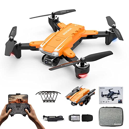 BAICHUN BC10 Drone con Camara 1080p Profesional, Drone Quadcopter RC con WIFI FPV, Sensor de Gravedad, Control de APP, 32 Mins de Vuelo con 2 Baterías, Dron Plegable para Principiante/Niño