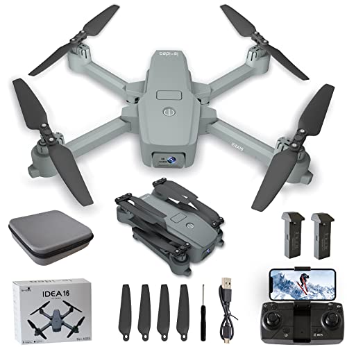 Dron con Cámara 4K, IDEA16 RC FPV Drone con 2 Cámaras/Posicionamiento de Flujo óptico para Principiantes, Modo sin Cabeza, Cuadricóptero WIFI Plegable de 5 GHz