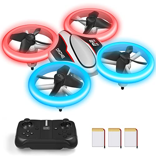 Mini Drone para Niños con Luces LED,Regalos para Niños Helicopteros RC con Vuelo Automático,Modo sin Cabeza,3D Flip y 3 Baterías,Fácil de Llevar,Quadcopter para Principiantes