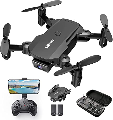 KIDOMO Mini Drone Plegable con Cámara 1080P, RC Drones Helicopter Quadcopter para Principiantes Niños con Luces LED WiFi FPV Modo sin Cabeza, Control Remoto, Despegue y Aterrizaje con Una Tecla