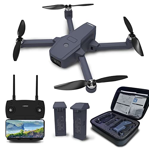 X5 Drones con Camara 4k profesional Adultos, GPS drone 5Ghz WiFi FPV Transmisión 1080P Video GPS dron, Motor sin escobillas, Regreso Automático a Casa, Tiempo de Vuelo 36 Min(2 Baterias), X-IMVNLEI