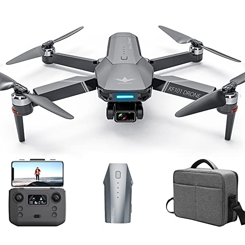 Teeggi KF101 MAX Drones con Cámara 4K HD EIS, 5km Distancia Control, 3 Ejes Cardán, GPS Retorno Inteligente, Sígueme Modo, Profesional FPV Quadcopter RC Drone (1 Pila)