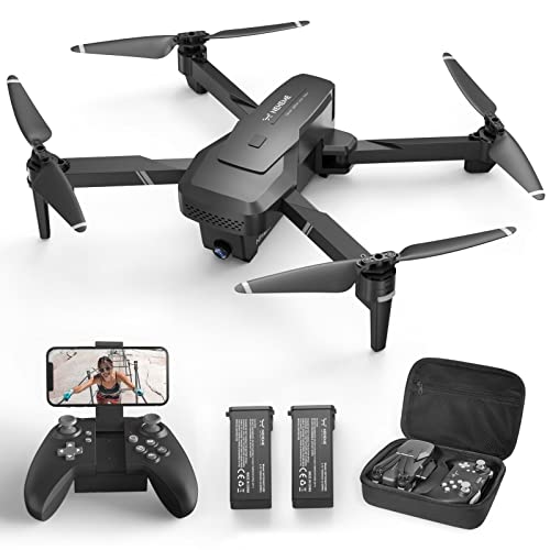 NEHEME NH760 Drones con Cámara 1080P HD, WiFi FPV Plegable Drone RC Quadcopter con 2 baterías, Modo Sin Cabeza, Un botón de despegue/Aterrizaje, Fotografía Gesto, Drones para Adultos y Niños