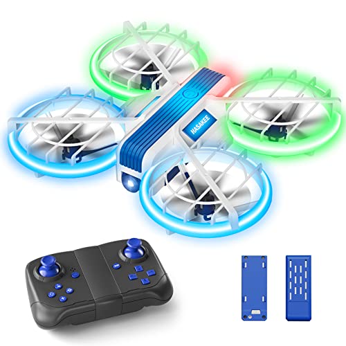 M1 Mini Drone para Niños, Drone Quadcopter con Luces Azules & Verdes, RC Helicopteros Juguetes con Modo sin Cabeza, Auto Hovering, 3D Flip y 2 Baterías, Regalo para Niños y Principiantes
