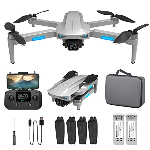 NMY Drones Con Camara 4k Adultos, GPS RC Dron FáCil Para Principiantes, Tiempo De Vuelo De 40 Minutos, 2 BateríAs, Motor Sin Escobillas, TransmisióN De 5GHz, Retorno AutomáTico A Casa