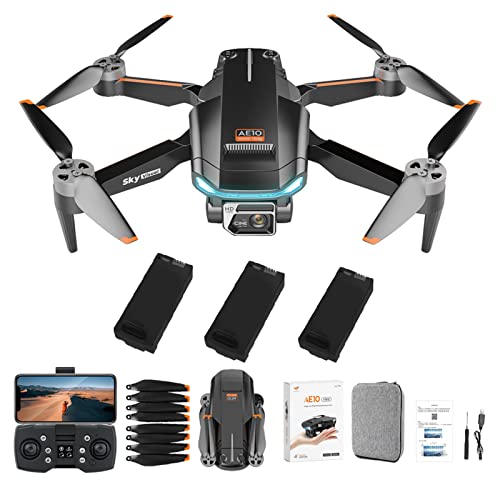 Drones con cámara 4K, cámara GPS 4K para Adultos, Mini dron Plegable 60 Minutos de Tiempo de Vuelo 5Ghz WiFi FPV Quadcopter Motor sin escobillas UAV para Principiantes Niños Flujo óptico Sígueme