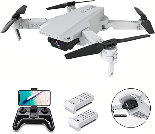 OBEST Drone con Cámara 4K HD, Dual Cámara Posicionamiento de Flujo óptico, Altitude Hold, Vuelo de Trayectoria, 2 Baterías Vuelo de 24-30 Minutos, Modo sin Cabeza, Blanco