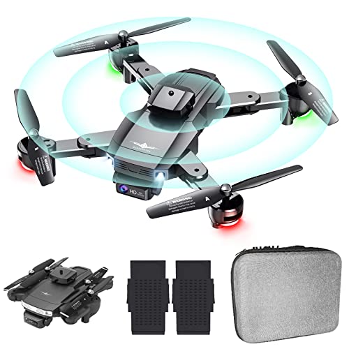 OBEST Drone con Cámara 4K Niños y Adultos, Evitación Infrarrojos Obstáculos 360°,Dual Cámara, Altitude Hold,Botón de Despegue/Aterrizaje,2 Batería,WiFi FPV Plegable RC Quadcopter con Control Remoto