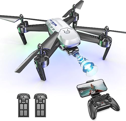 Wipkviey T6 Dron con Camara 1080P para Principiantes | Blanco Drone FPV Quadcopter para Niños, 2 Baterías（20-28 Minutos de Tiempo de Vuelo）, Regalos y Juguetes para Niños