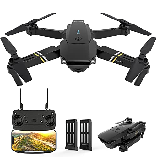 TEEROK E58 Pro Drones con Cámara 1080P para Adultos o Niños, WiFi FPV Drone con Mando a distancia para Principiantes,RC Quadcopter con Una tecla de Inicio,Modo sin Cabeza,3D Flips,Juguetes Regalos