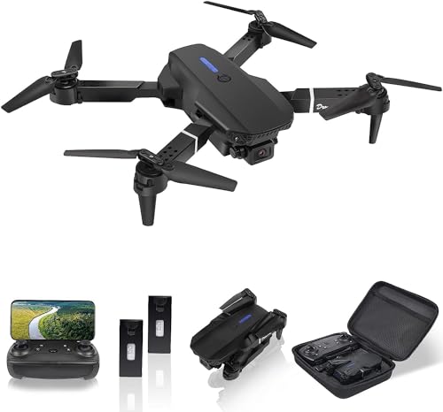 Drone con cámara, HD 4K plegable Drone largo tiempo de vuelo, RC Quadcopter con bolsillo, vuelo circular, giro 3D, un botón, modo sin cabeza, mini drone regalo para principiantes, niños y adolescentes
