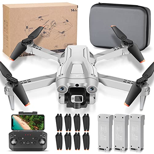 NMY Drone Con Cámara 2K HD, Drone Plegable Con 3 Baterías 60 Minutos De Largo Tiempo De Combate, Transmisión De Red Inalámbrica 2.4G, RC Quadcopter, Adecuado para Principiantes-DE-2