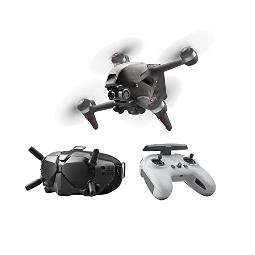 DJI FPV Combo Drone con Mando a distancia, Quadcopter, OcuSync 3.0 HD Transmisión, 4K Vídeo, Experiencia de Vuelo Inmersiva, Súper Gran Angular de 150°, Freno de Emergencia y Vuelo Estacionario, Gris
