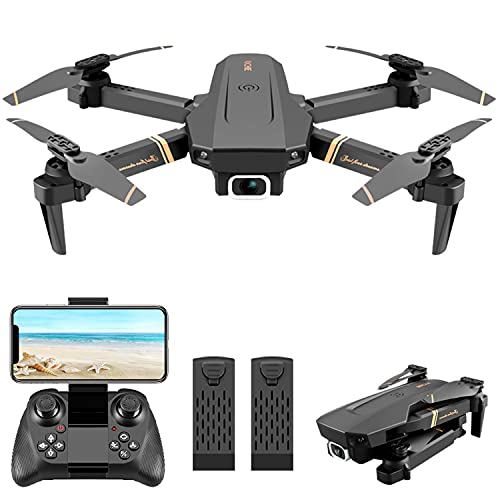 4DRC Drone Plegable con Cámara 1080P HD, Dron WiFi FPV por Control Remoto, Altitud Hold, Un botón de despegue/Aterrizaje, Quadcopter Helicóptero con Headless Modo, 3D Flip, Modo Órbita, 2baterías
