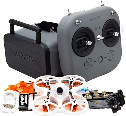EMAX FPV Drone EZ Pilot Pro RTF Kit, Vista en Primera Persona Drone con Cámara 1200TVL E01, 25-100-200 VTX Conmutable, Mini Drone con Gafas y E8 Transmisor para Niños Adultos y Principiantes