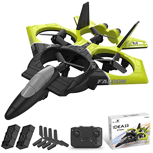 le-idea IDEA13 Dron RC Stunt Toy Fighter, Drones Cuadricóptero Bueno para Principiantes, 360° Flip, Modo sin Cabeza, Tres Velocidades, Luces LED, Retención de Altitud, 2 Baterías