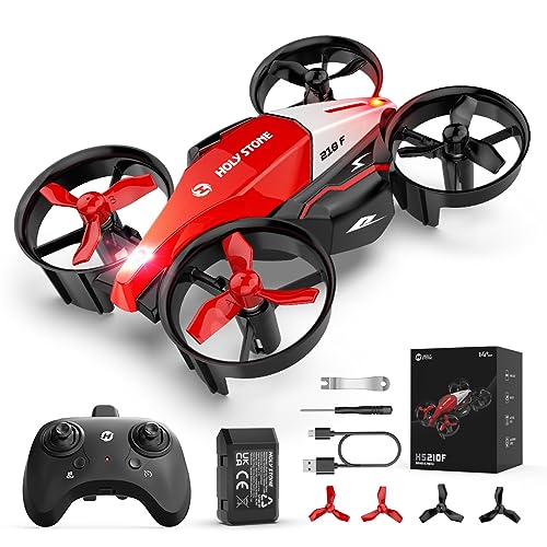 Holy Stone HS210F Mini Drone para Niños, 2 en 1 Quadcopter RC de Interior con Luces LED, Modo de Aterrizaje y Vuelo, 3D Flip, Modo sin Cabeza, Batería Modular Segura Regalo Juguete para Niños Niñas