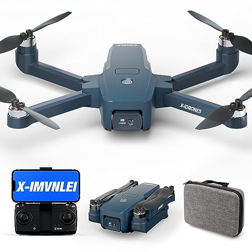 X5 GPS Dron con Cámara HD Ajustable 4K Drone para Adultos con Motor sin Escobillas, 5GHz WiFi FPV RC Quadcopter Plegable con Auto Return, Velocidad Max 40km/h, 2 Baterías, para Principiantes