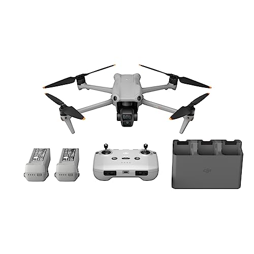 DJI - Pack Air 3 Vuela Más con control remoto RC-N2, dron con cámara 4K HDR para adultos, doble cámara con gran angular y teleobjetivo medio, 46 min de tiempo máx. de vuelo, dos baterías adicionales