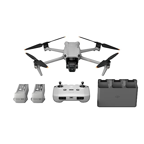 DJI - Pack Air 3 Vuela Más con control remoto RC-N2, dron con cámara 4K HDR para adultos, doble cámara con gran angular y teleobjetivo medio, 46 min de tiempo máx. de vuelo, dos baterías adicionales