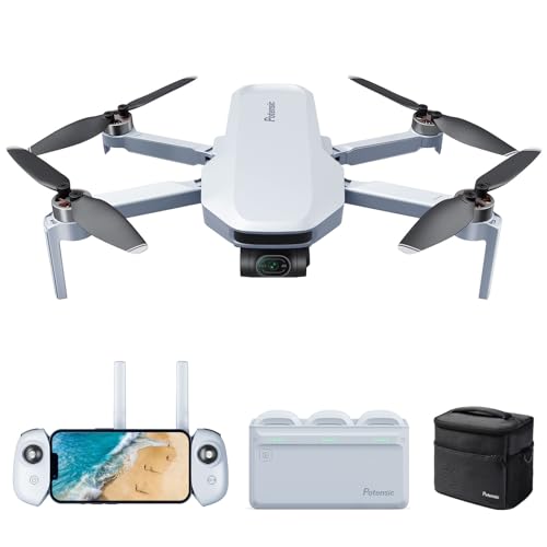 Potensic ATOM Combo 4K GPS Drone, Gimbal en 3 Ejes, 6KM Transmisión <249g, 3 Baterías & Estación de Carga, 96 Mins de Vuelo, Seguimiento Visual/QuickShots/RTH, Dron con Bolso para Adulto Principiante
