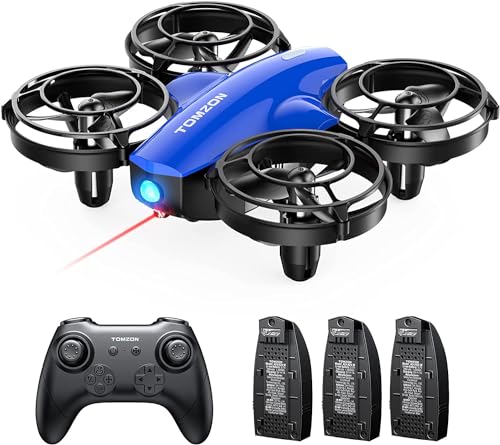 Tomzon Mini Drones para Niños, Dron con 3 Baterías 24 Minutos de Vuelo, Modo de Batalla, Cuadricópteros Kid Drone Tres Funciones Voladoras, Juguete para Principiantes, Azul
