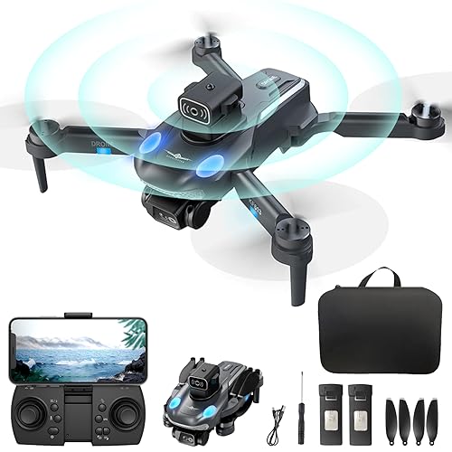 OBEST Dron GPS con Camara 4K Adultos, 5G WiFi FPV Plegable RC Drone Motor sin Escobillas, Follow Me, Devolución con Un Clic, Evitación Obstáculos 360°, Altitude Hold, Vuelo en órbita, 2 Batería 36Min