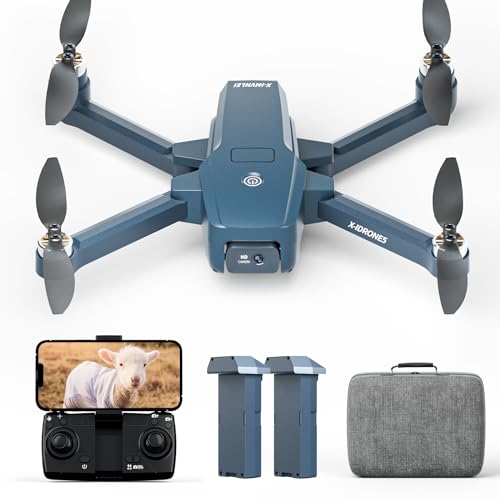 GPS Drone con Cámara para Adultos 4K HD Camara, 5G WiFi FPV transmisión, Motor Sin Escobillas,RC Quadcopter Plegable con Auto Return, Velocidad Max 40km/h, 2 Baterías para Principiantes
