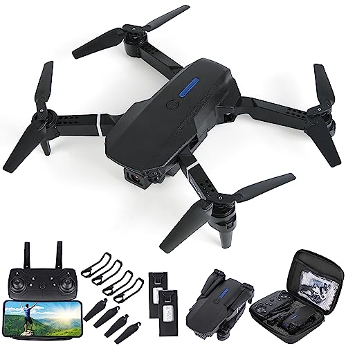 Weinsamkeit Drones con Camara 4K, WiFi FPV RC Quadcopter para Principiantes, Modo sin Cabeza, Altitud Hold, Ajuste de Velocidad,3D Flip,Modo Órbita, Mini Drone con 2 Baterías para Niños, Principiantes