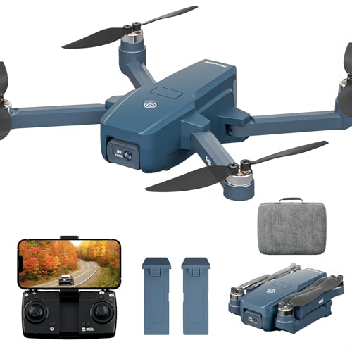 F405 GPS Drones con Cámara 4K HD, Plegable FPV Quadcopter con Motor sin Escobillas, Retorno Automático, 5G Transmisión Drones para Principiantes con Posicionamiento Optico, 2 Baterías