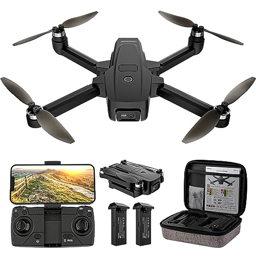 TEEROK T18 Drones con Cámara 1080P, Motor Sin Escobillas Drone para Adultos, 5G WiFi FPV RC Quadcopter,Flujo Óptico,Modo Sin Cabeza,3D Flips,Transmisión 100m,Plegable Drone para Niños y Principiantes